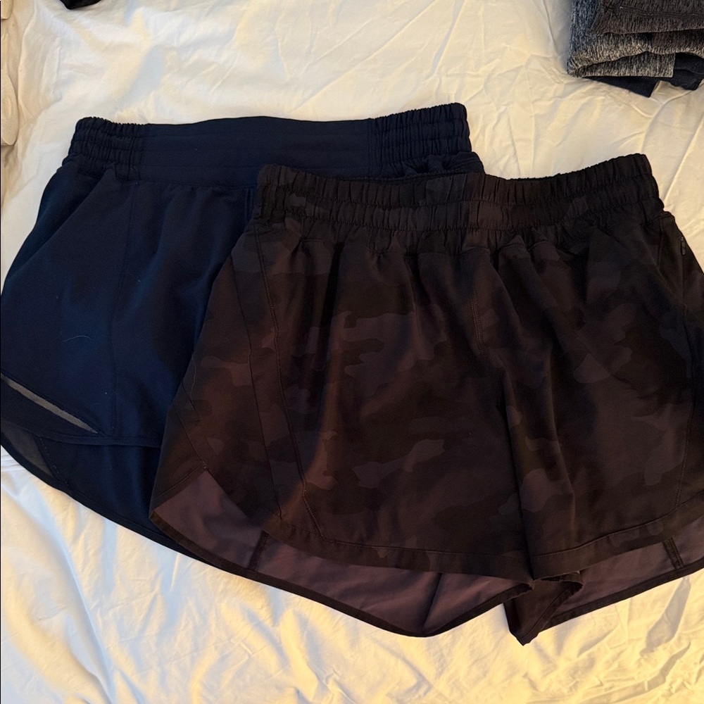 Lululemon Shorts - selling both together: Camo pair and Navy Shorts. Size 8